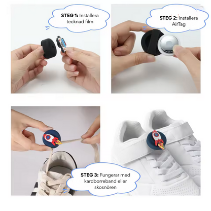 AirTag-hållarfodral för barnskosnören och -remmar